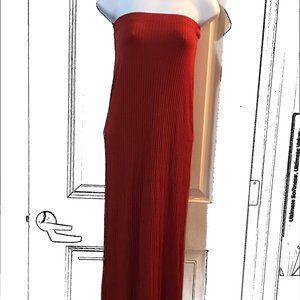 LAMade Strapless Maxi Dress Bodycon Red Ribbed S NWT Stretchy